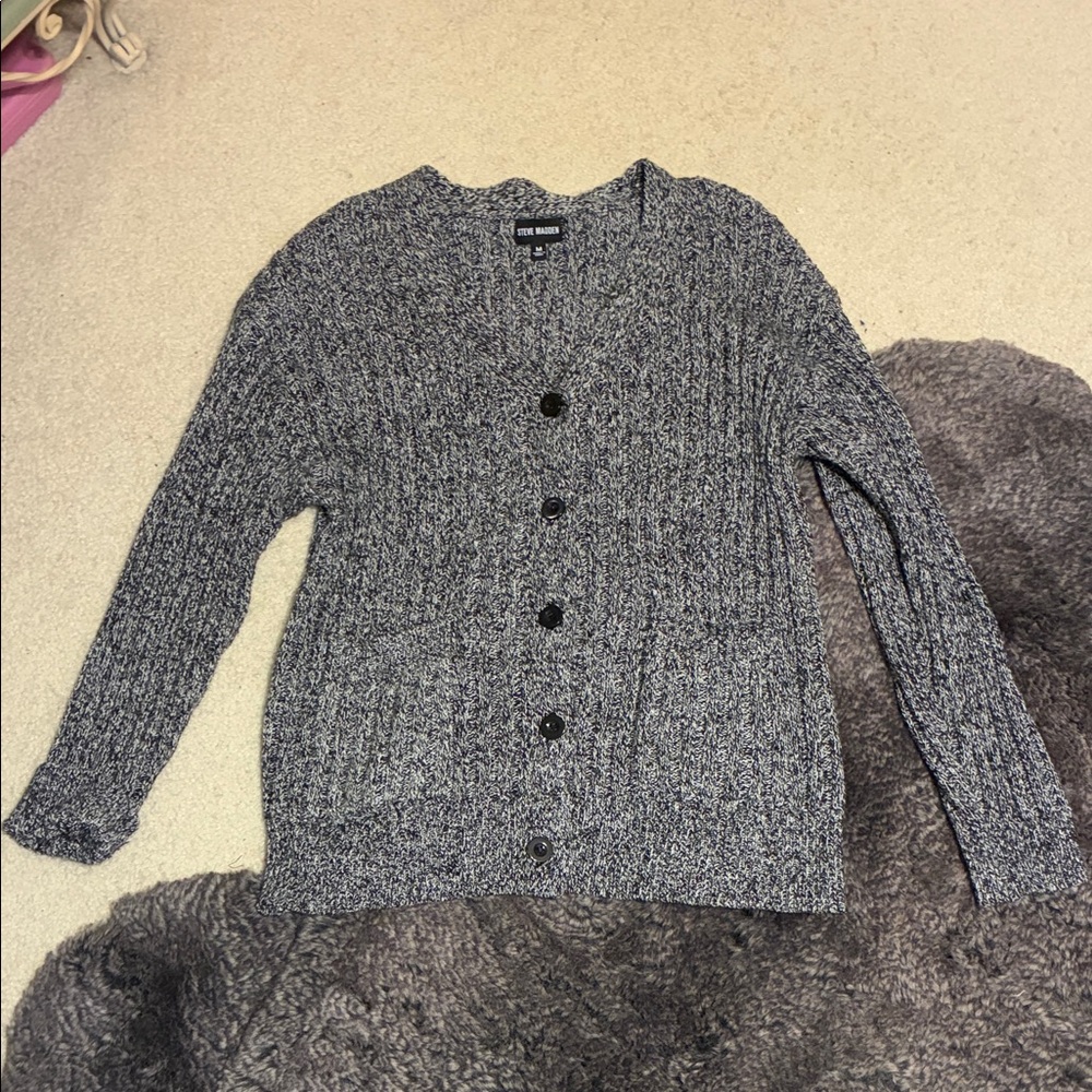 H&M Charcoal Button-Up Cardigan